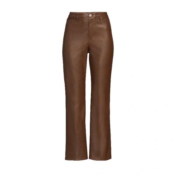 No Boundaries Junior’s High Rise Faux Leather Pants Hot Chocolate - Picture 1 of 5